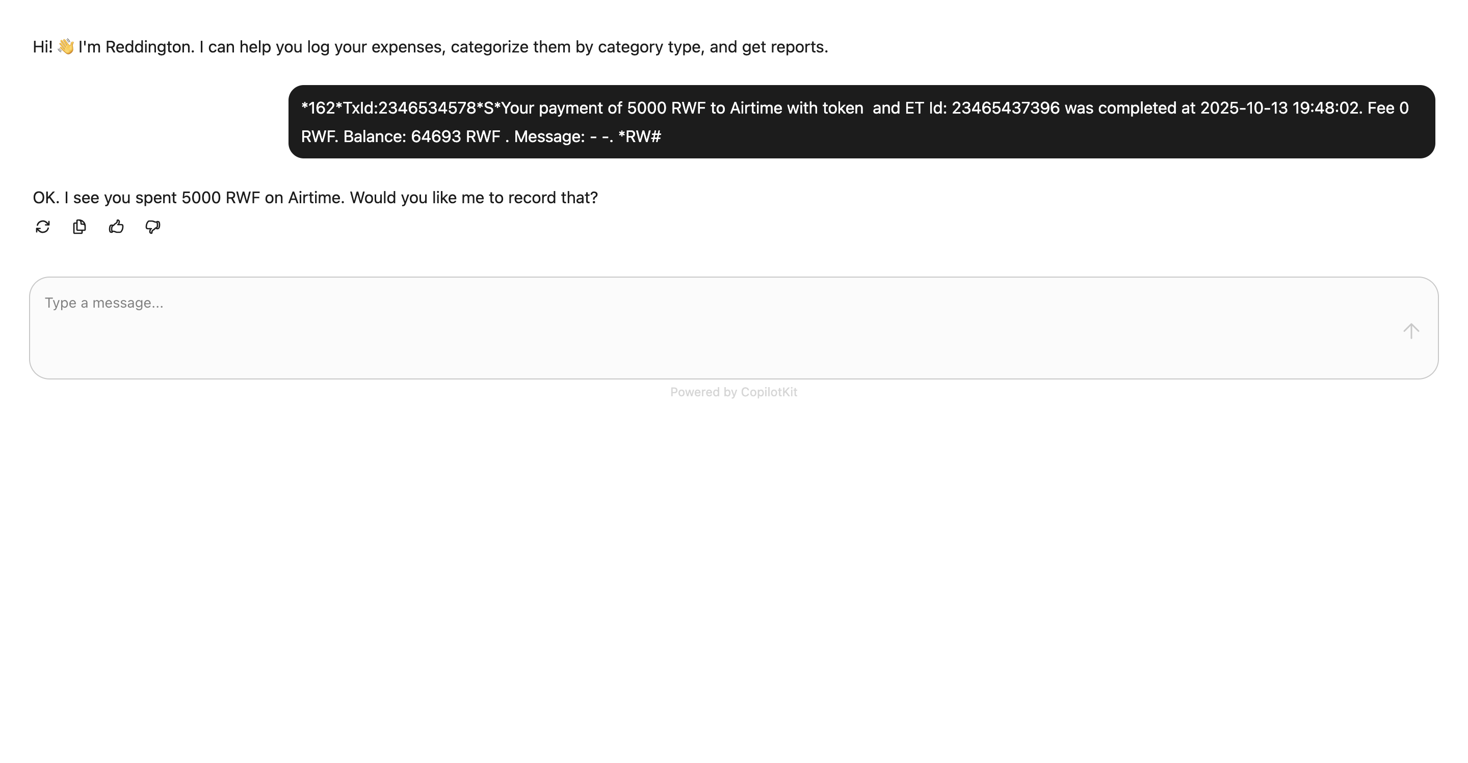 Personal Expenses AI assistant